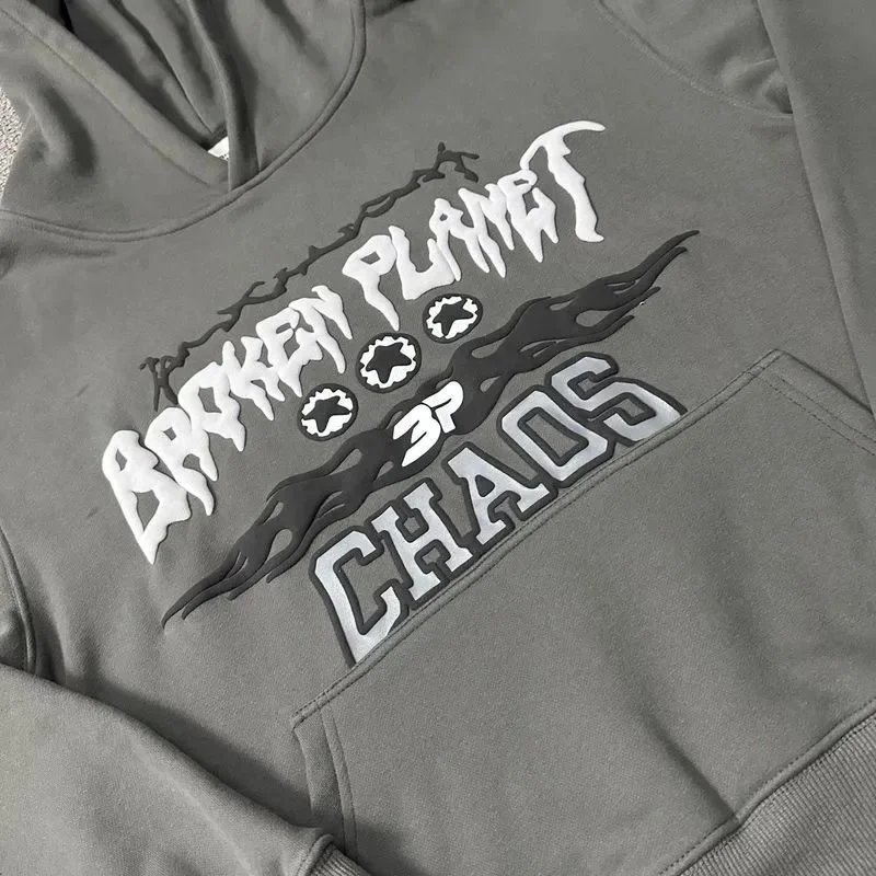 Broken Planet CHAOS Gray Streetwear Hoodie And Jogger Set