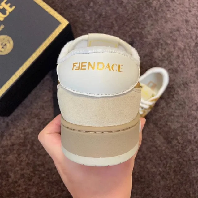 Fendi Sneakers Low-top lace-up leather and suede product detail image 24