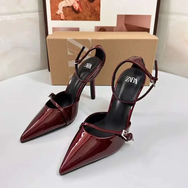 Zara High Heels Pointed-Toe Ankle-Strap Stiletto product detail image 7
