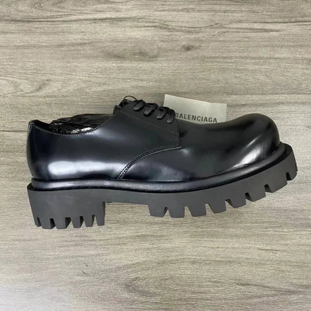 Prada Leather Shoes Lace-Up Platform Derby — Balenciaga smooth calfskin derby