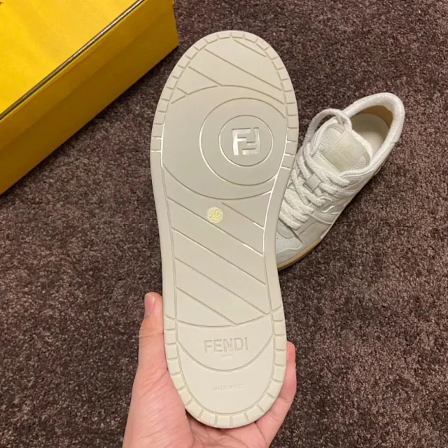 Fendi Sneakers Low-top lace-up leather and suede product detail image 39
