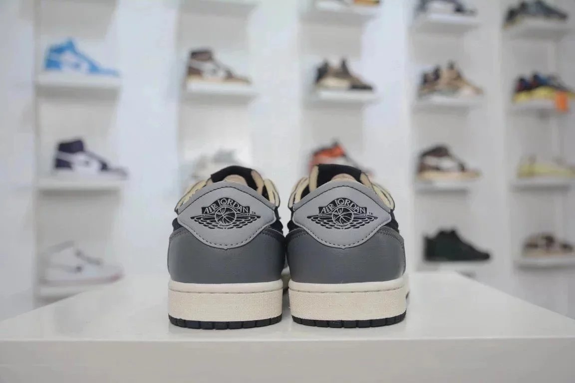 Nike Air Jordan 1 Black Grey Neutral Low Sneakers