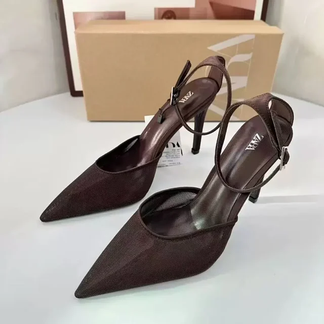 Zara High Heels Pointed-Toe Ankle-Strap Stiletto product detail image 10