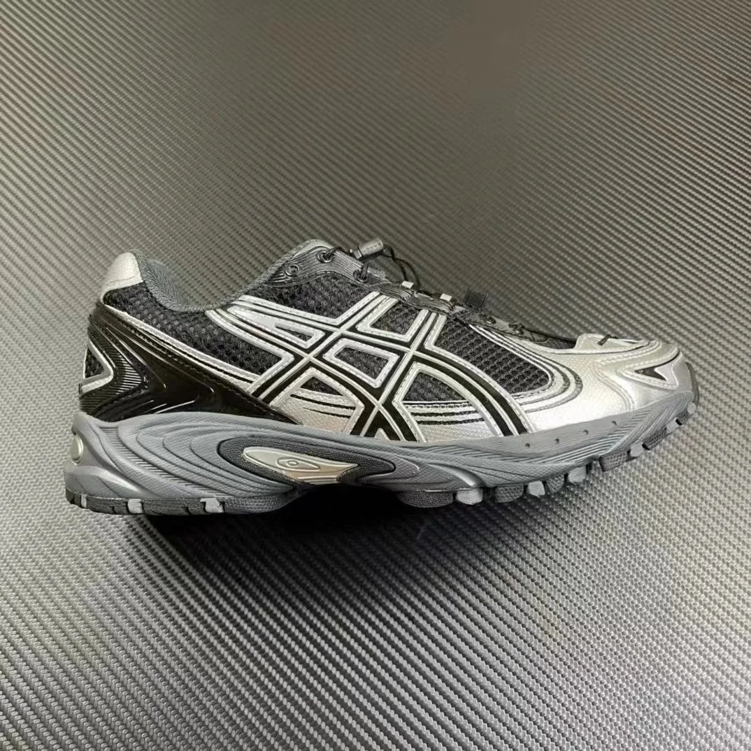 Asics Gel-Kayano Silver Black Mesh Running Shoes