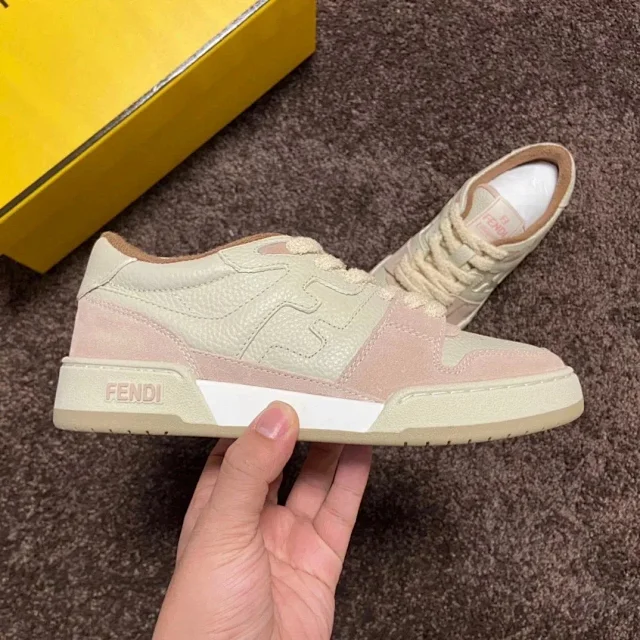 Fendi Sneakers Low-top lace-up leather and suede product detail image 49