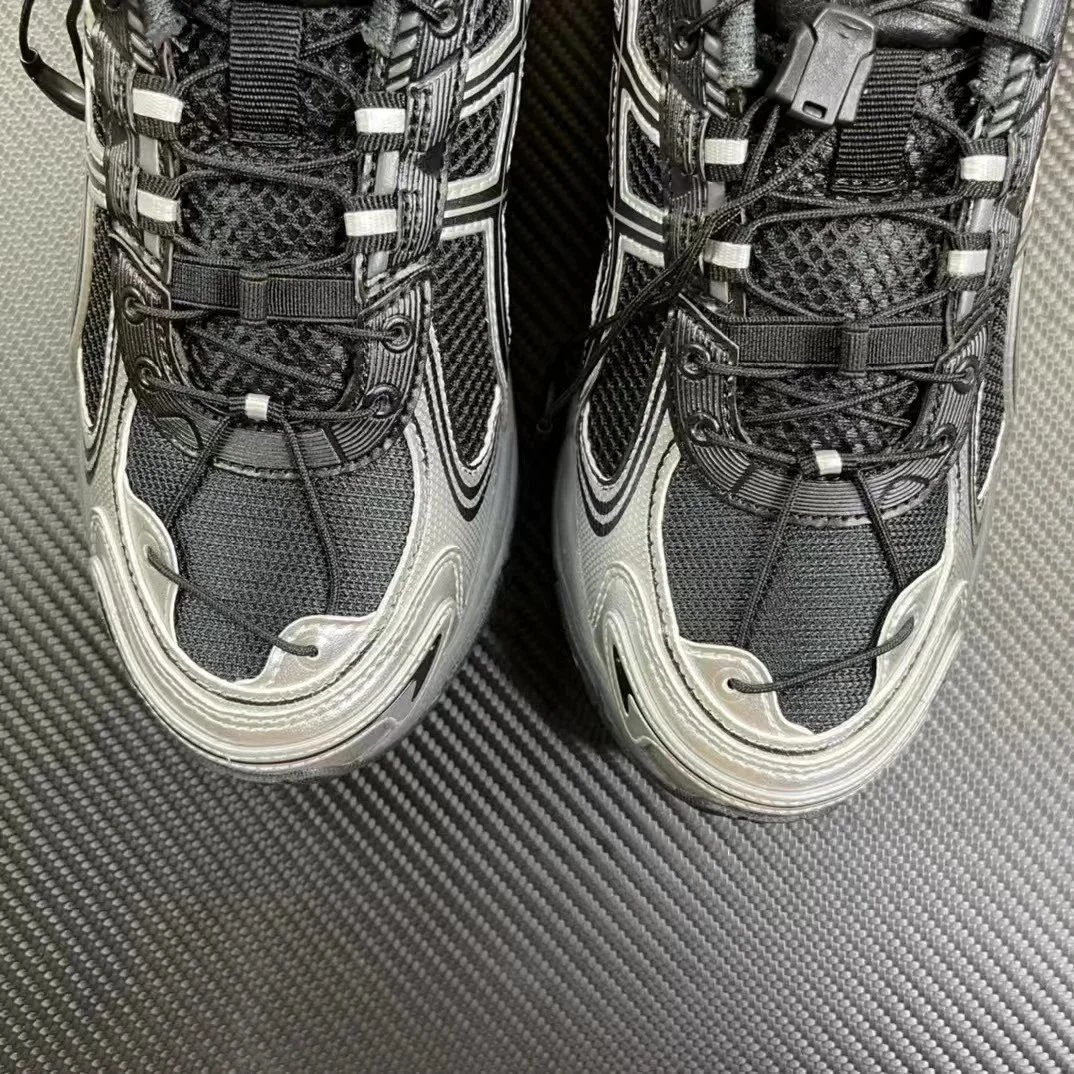 Asics Gel-Kayano Silver Black Mesh Running Shoes
