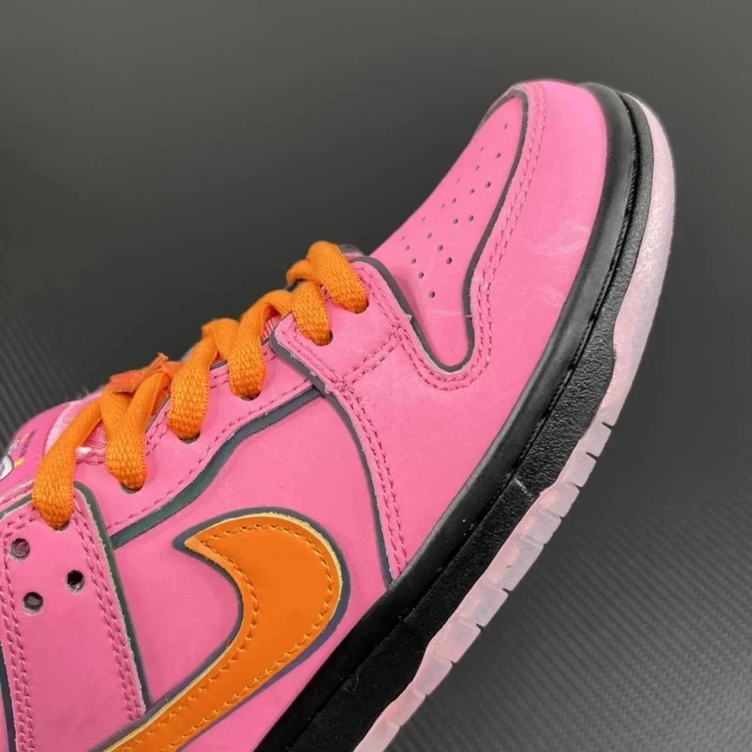 Nike Dunk Low Pink Orange Swoosh Casual Sneakers