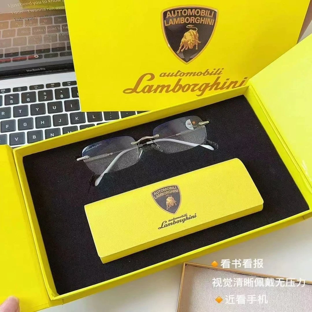 Automobili Lamborghini Rimless Gray Silver Sportive Eyewear