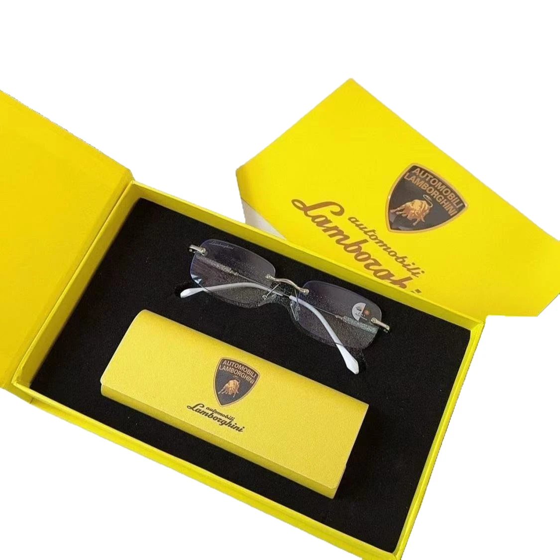 Automobili Lamborghini Rimless Gray Silver Sportive Eyewear