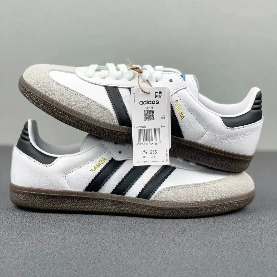 Adidas Samba White Black Classic Leather Sneakers
