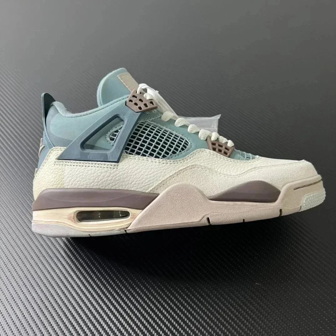Nike Air Jordan 4 Mint Green White Brown Retro Basketball Sneakers
