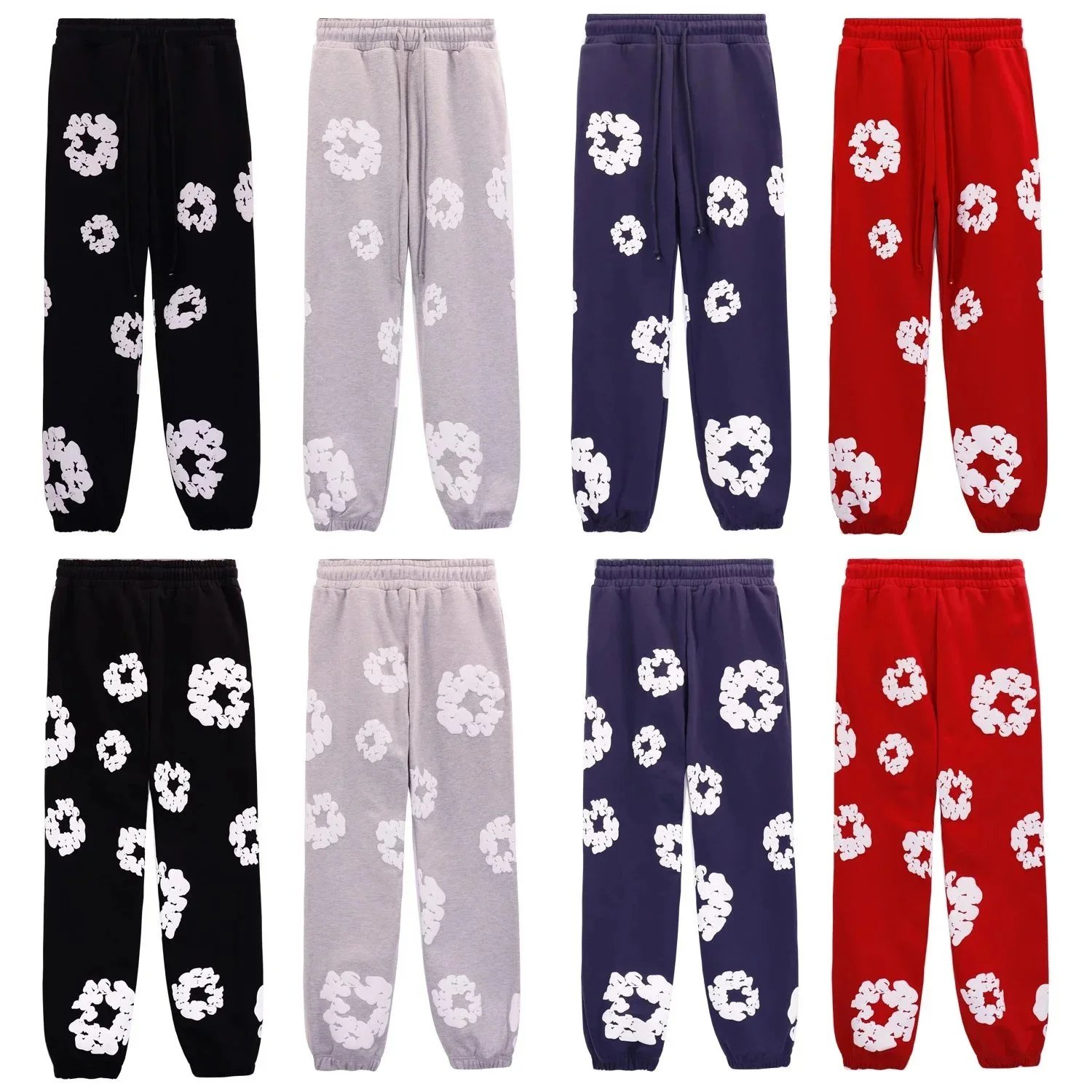 Floral Print Hooded Sweatshirt and Jogger Set Multicolor Casual Loungewear