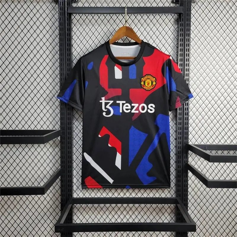 Manchester United Football Jerseys Short-Sleeve Jersey — 2526 Manchester United training uniform camouflage blue red