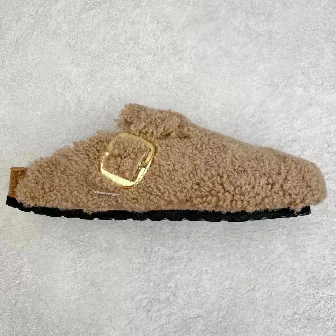 Unbranded Slippers Fleece Buckle — Khaki