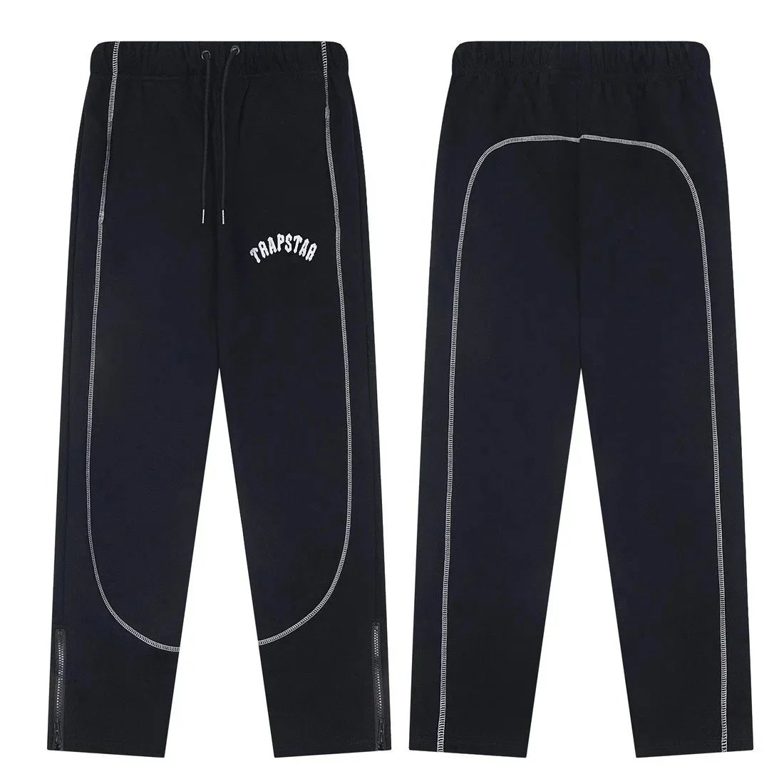 Trapstar Colorblock Black Blue Hooded Sweatshirt And Track Pants Set