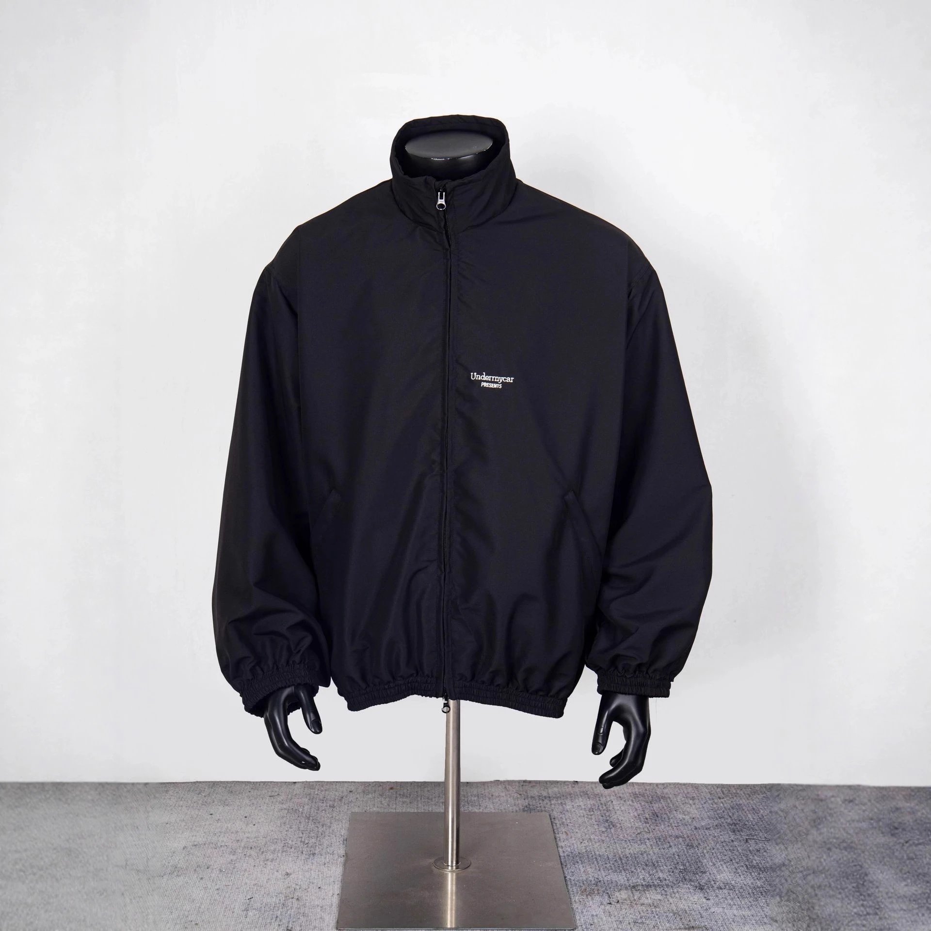 Undermycar Present Grey Stand Collar Windbreaker Jacket