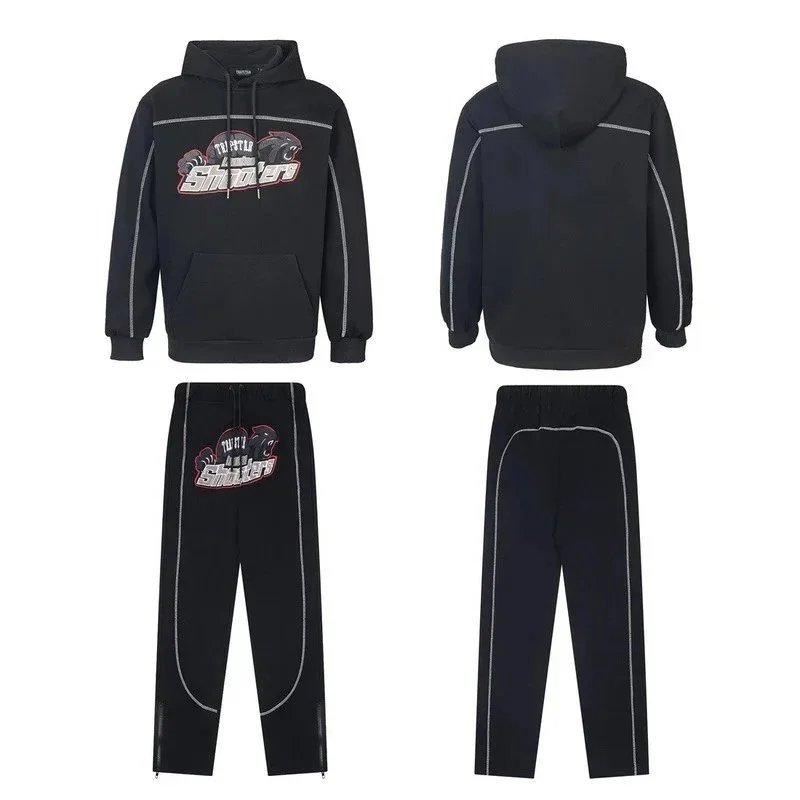 Shooter Hooded Sweatshirt And Jogger Pants Black Sportswear Set