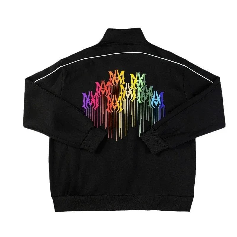 Amiri Track Jacket Black Graphic Embroidered Sportswear