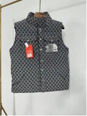 Gucci Vests Padded GG monogram vest — Slate gray