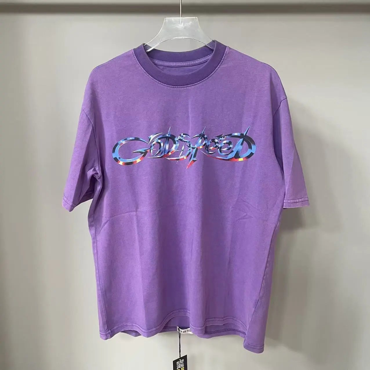 Godspeed Purple Holographic Logo Oversized T-Shirt