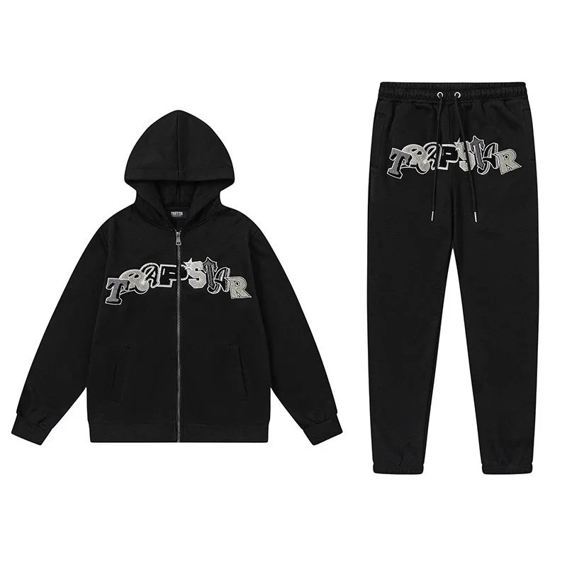 Trapstar Black Graphic Hoodie And Jogger Set