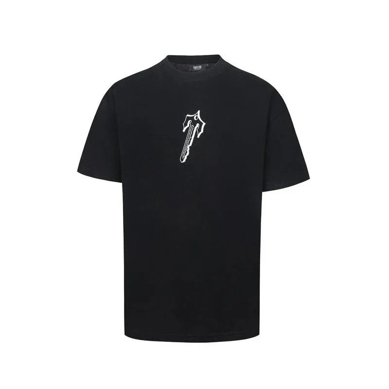 White Black Graphic Print Keychain Motif T-Shirt