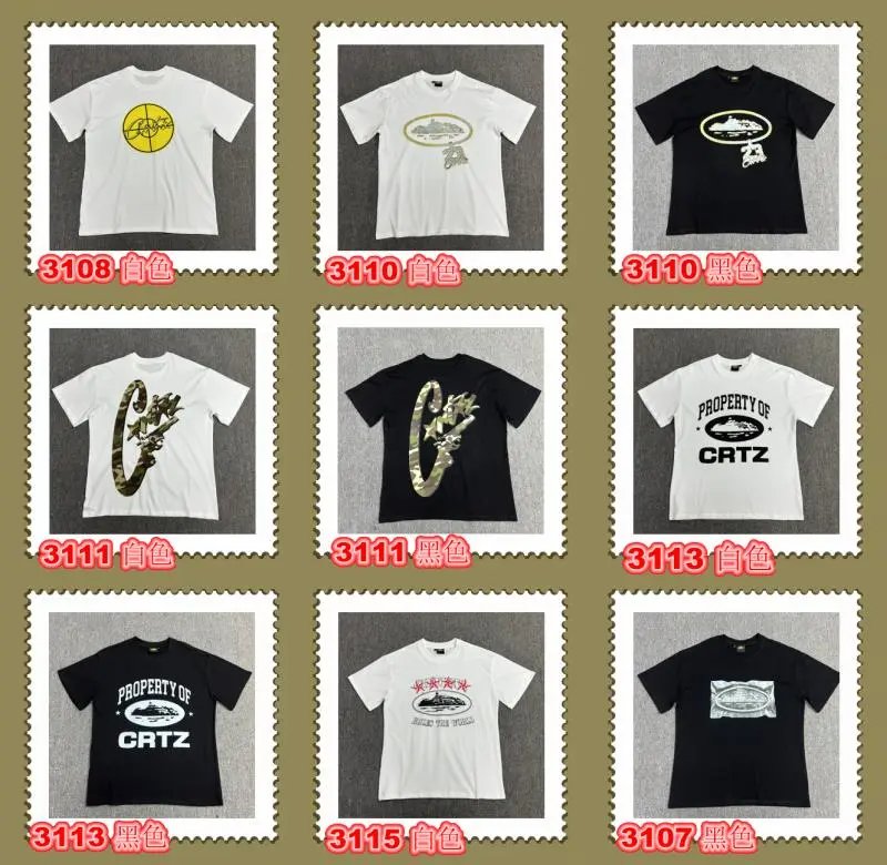 Graphic Print T-Shirt 3121 White Black Pink Casual