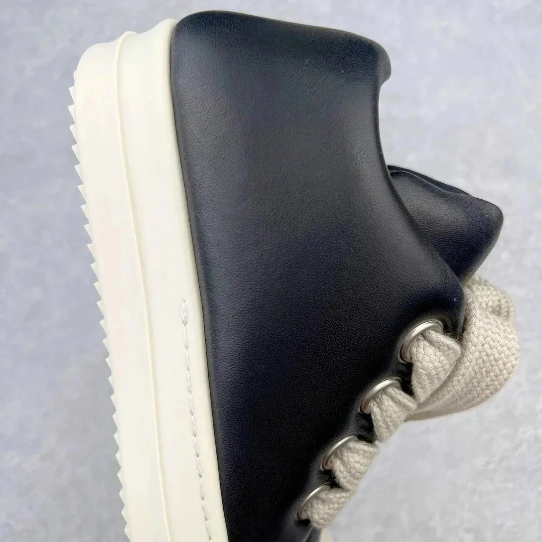 Rick Owens Geobasket Black White Minimalist Sneakers