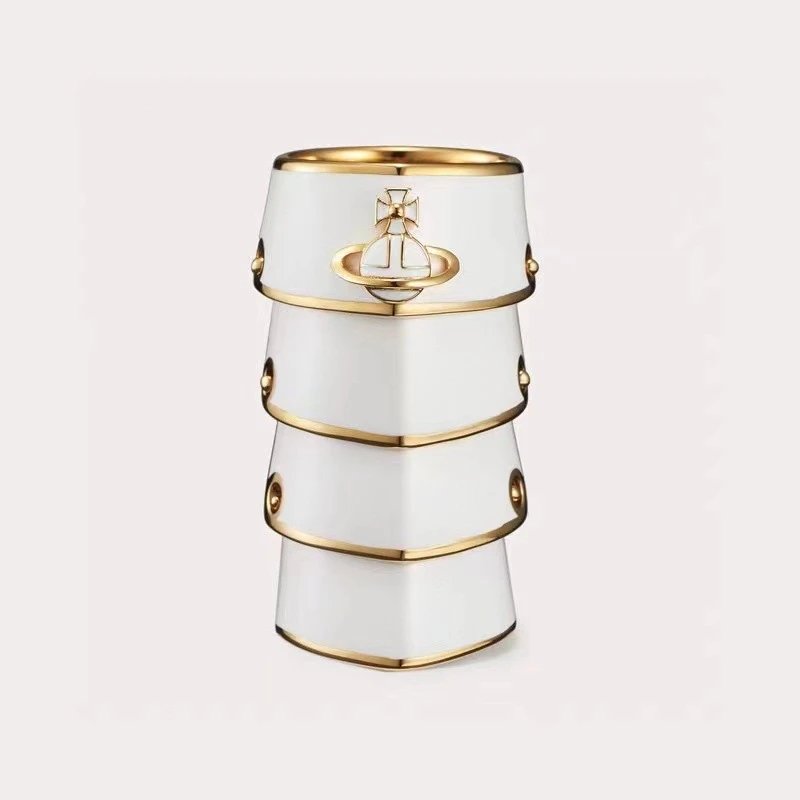 Vivienne Westwood Orb Enamel Gold White Black Pink Statement Ring