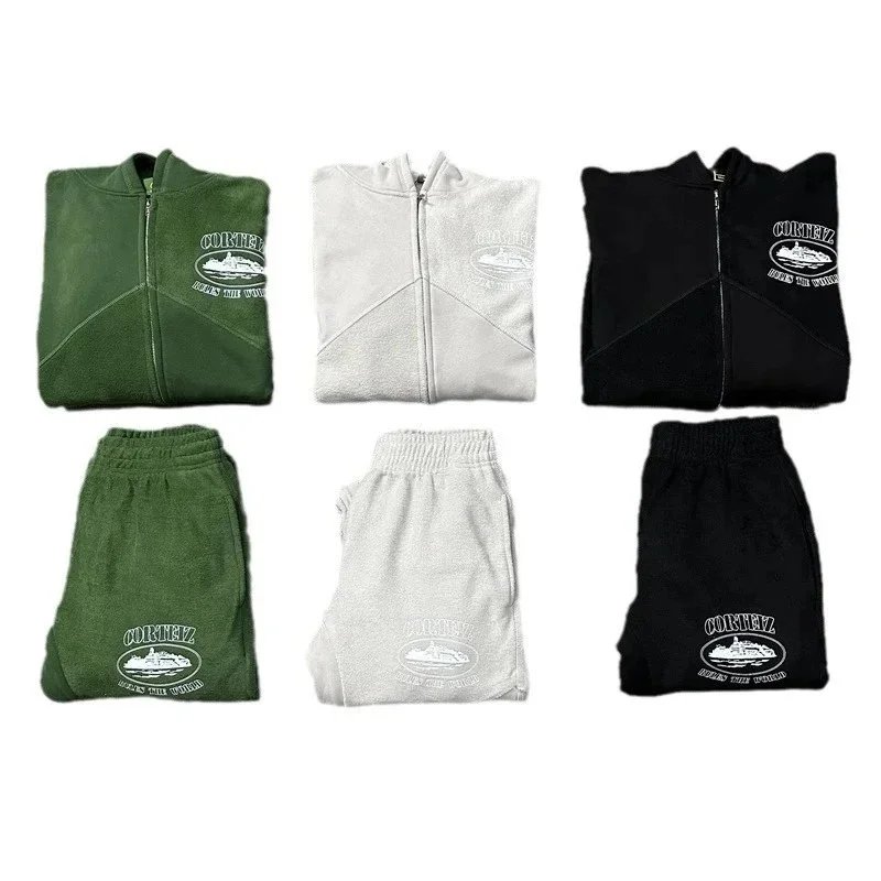 Oarney Hooded Zip-Up Green Sportswear Set