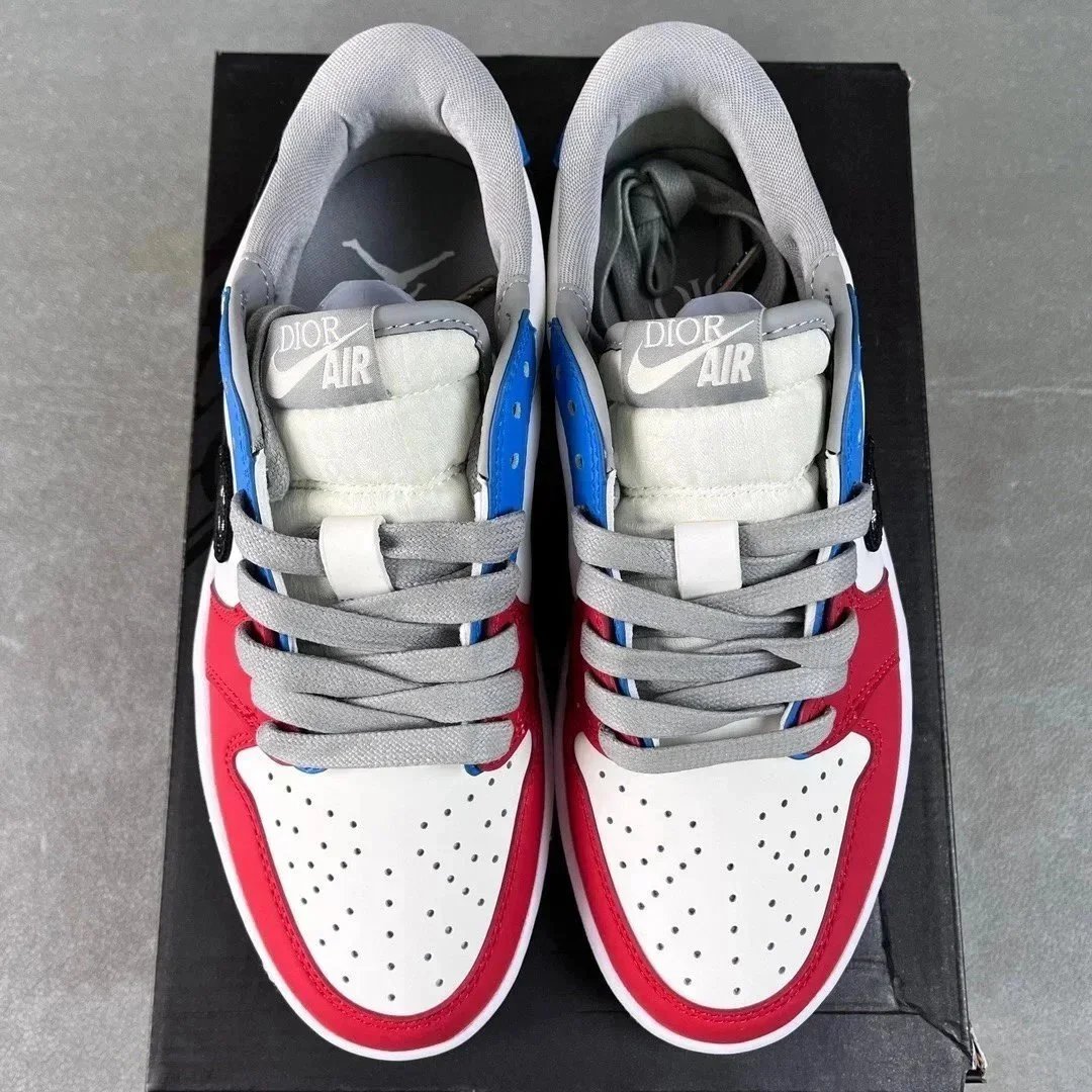 Nike Air Jordan 1 Low Patterned Colorblock Sneakers