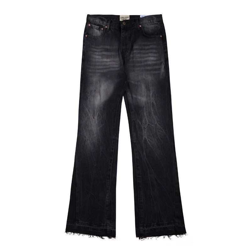 Denim Wide Leg Flare Jeans Light Blue Dark Wash Patchwork