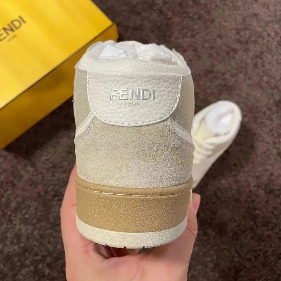 Fendi Sneakers Low-top lace-up leather and suede image 8