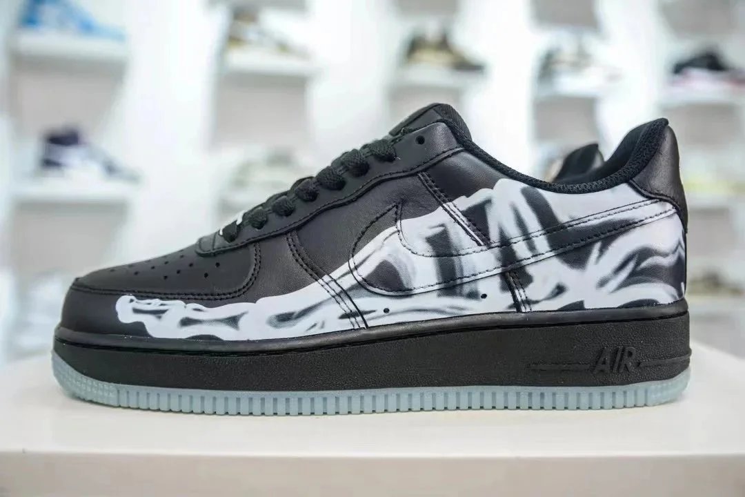 Nike Air Force 1 Black White Graphic Street Sneakers