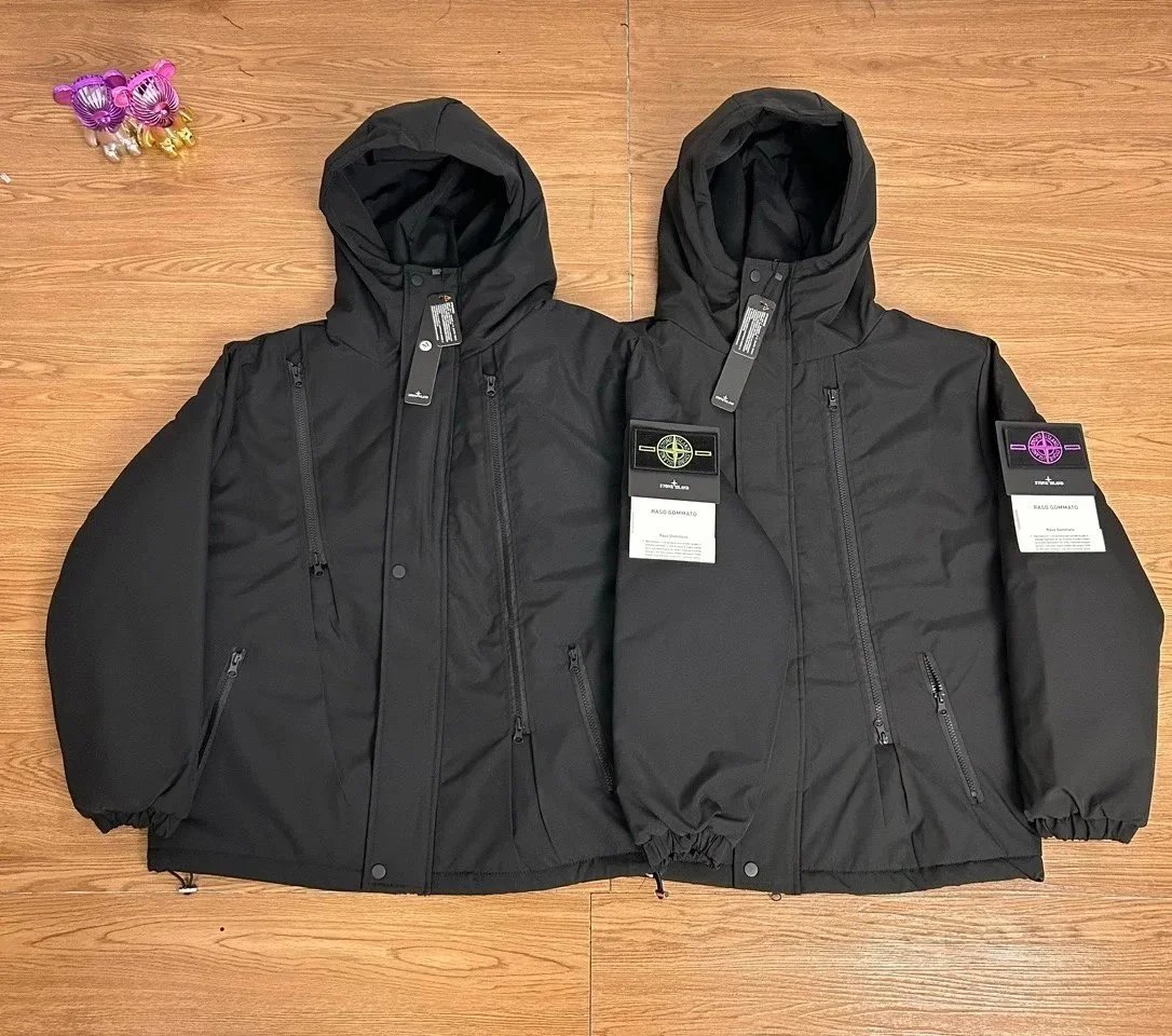 Stone Island Black Compass Logo Hooded Jacket