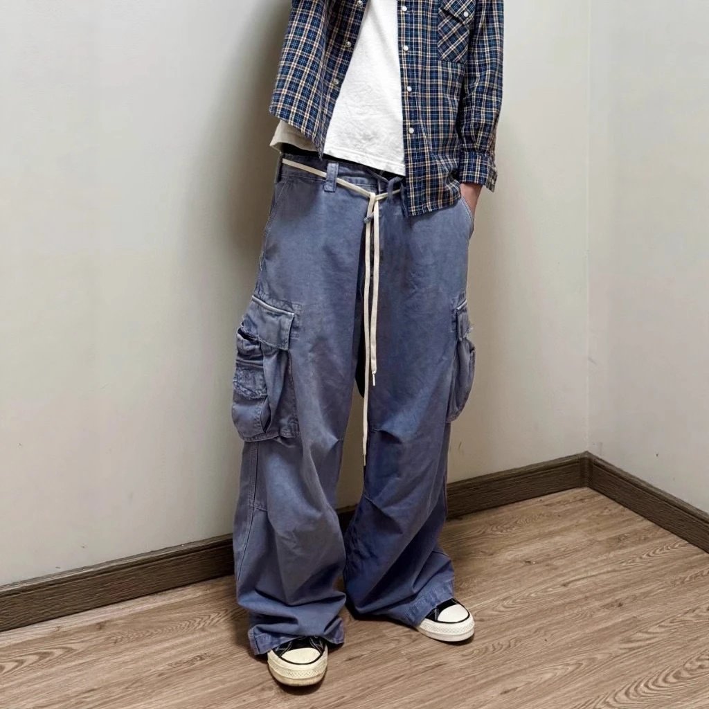 Cargo Pants Gray Oversized Streetwear