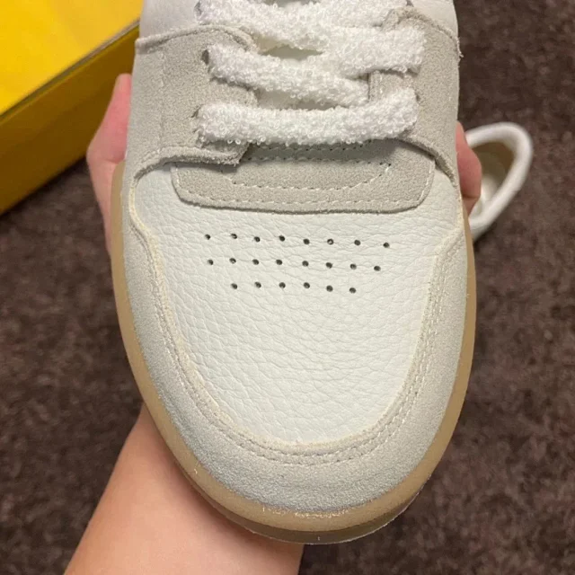 Fendi Sneakers Low-top lace-up leather and suede product detail image 33