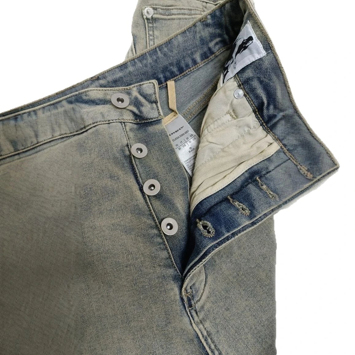 Denim High Waist Light Gray Distressed Straight Leg Jeans