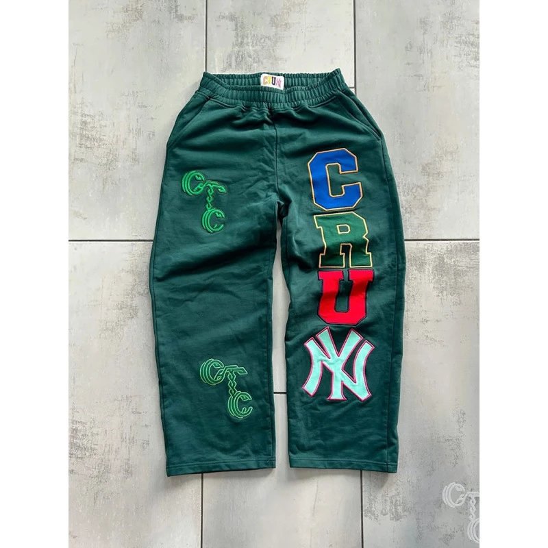 Unbranded Trousers Straight-Leg Graphic Appliqué — Green (customized)