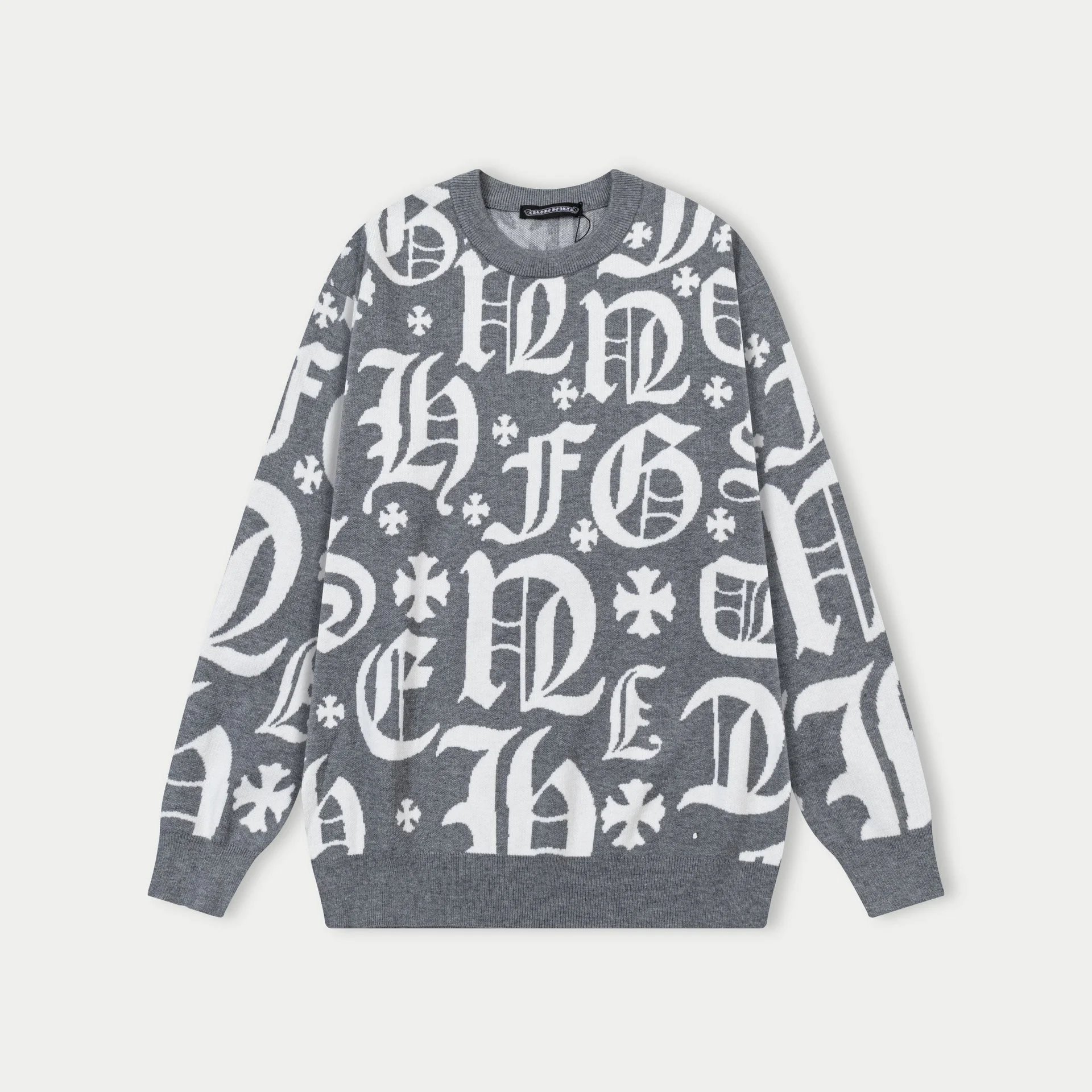 Chrome Hearts Black Gothic Letter Knit Sweater