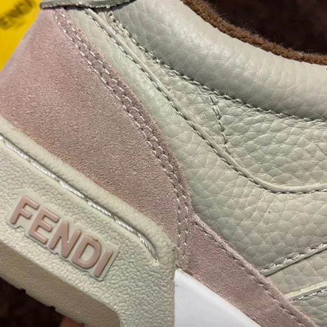 Fendi Sneakers Low-top lace-up leather and suede product detail image 53