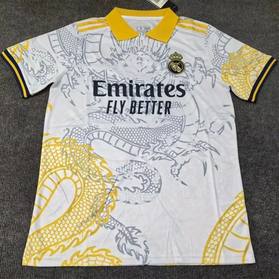 A Bathing Ape Football Jerseys Inter Miami CF camouflage jersey — 2526 Real Madrid White Golden Dragon