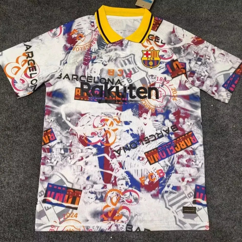 FC Barcelona Football Jerseys Short-Sleeve Jersey — 2526 Barcelona white camouflage POLO