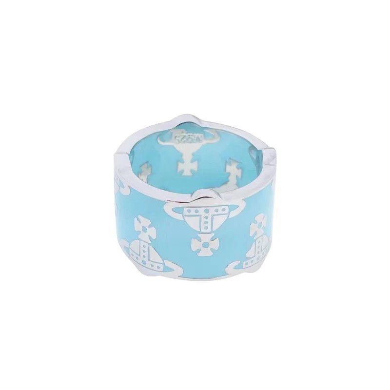 Vivienne Westwood Orb Black Silver Punk Cuff Ring