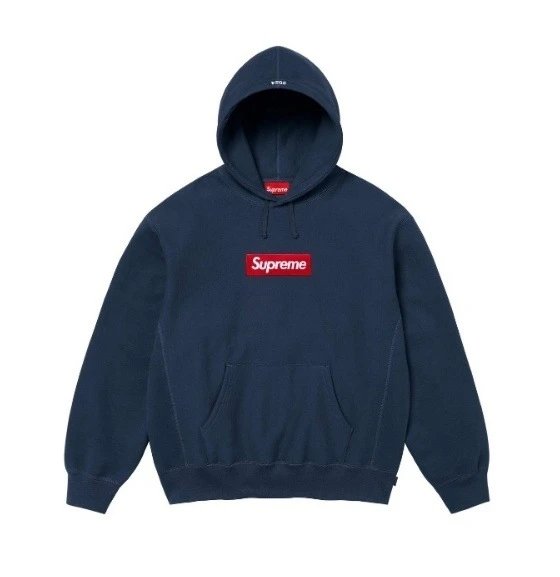 Supreme Hoodies & Sweatshirts Box Logo Pullover Hoodie — E586 dark blue