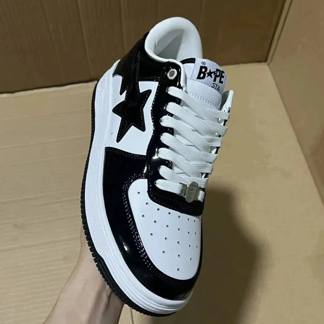 A Bathing Ape Sta 360-470 White Black Star Sneakers