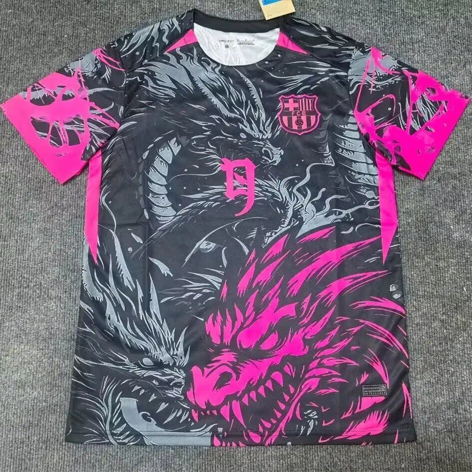 FC Barcelona Football Jerseys Short-Sleeve Jersey — 2526 Barcelona Black Fan Dragon