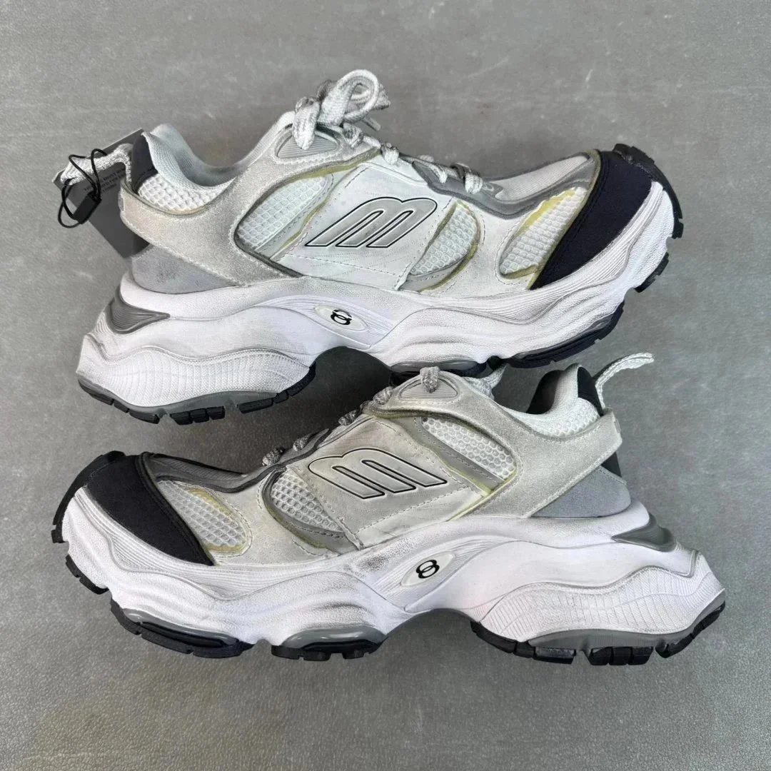 Balenciaga Track 8 White Silver Blue Chunky Sneakers