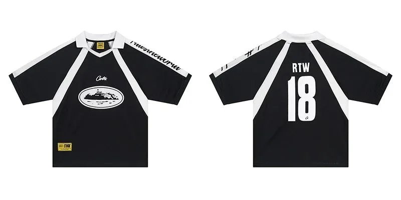 Corteiz Football Jerseys RTW 18 Short-Sleeve Jersey — Black