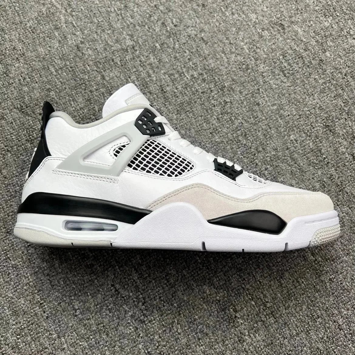 Nike Air Jordan 4 White Black Cement Retro Sneakers